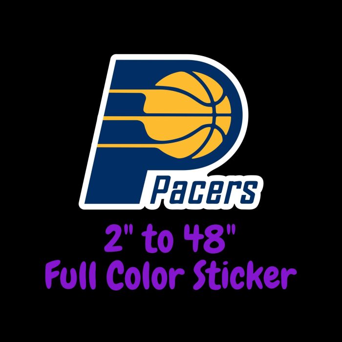 Indiana Pacers Full Color Vinyl Sticker - Custom Size