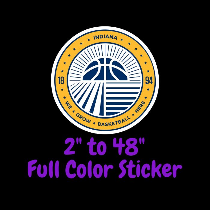 Indiana Pacers Full Color Vinyl Sticker - Custom Size