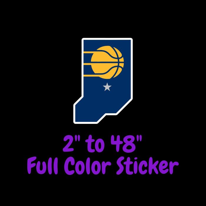 Indiana Pacers Full Color Vinyl Sticker - Custom Size