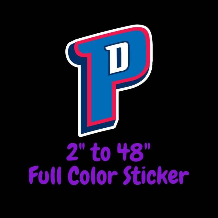 Detroit Pistons Full Color Vinyl Sticker - Custom Size