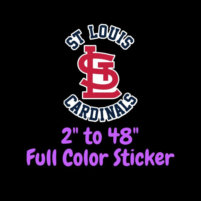 St. Louis Cardinals - STL With Name - Full Color Vinyl Sticker - Custom Size