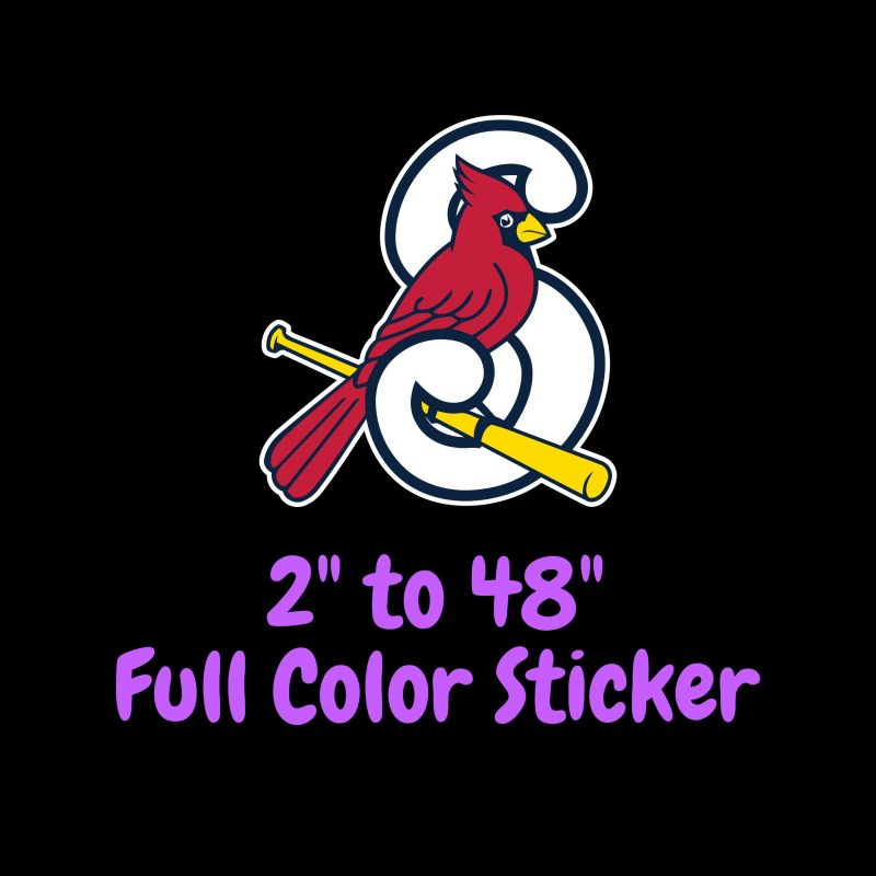 St. Louis Cardinals - S With Bird - Full Color Vinyl Sticker - Custom Size