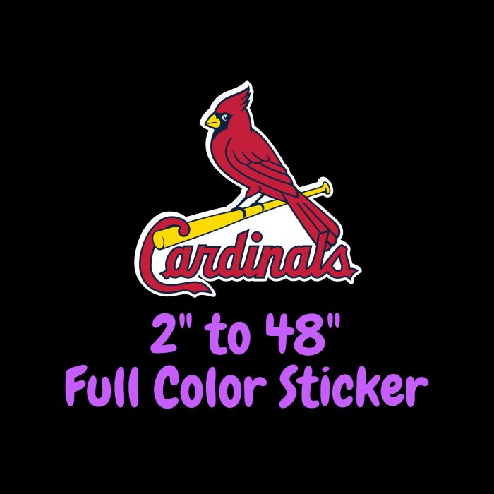St. Louis Cardinals - Bird With Cardinals - Full Color Vinyl Sticker - Custom Size