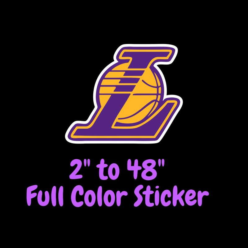 Los Angeles Lakers Full Color Vinyl Sticker - Custom Size