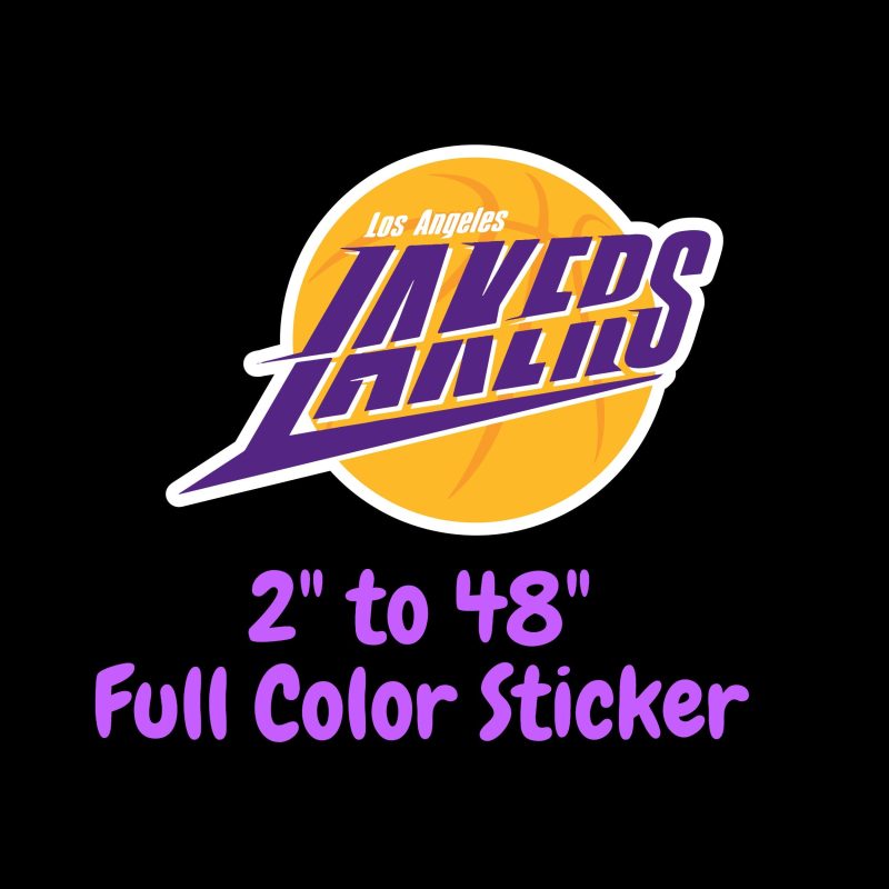 Los Angeles Lakers Full Color Vinyl Sticker - Custom Size