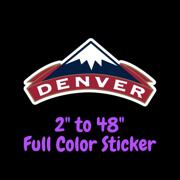 Denver Nuggets Full Color Vinyl Sticker - Custom Size
