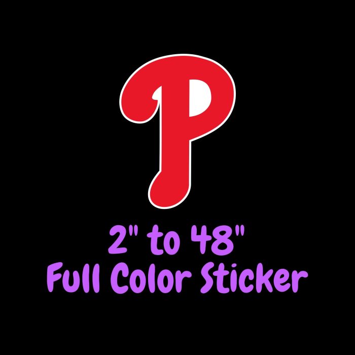 Philadelphia Phillies - Red P - Full Color Vinyl Sticker - Custom Size