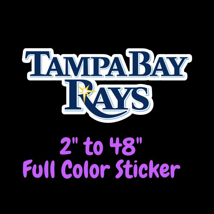 Tampa Bay Rays - Name - Full Color Vinyl Sticker - Custom Size