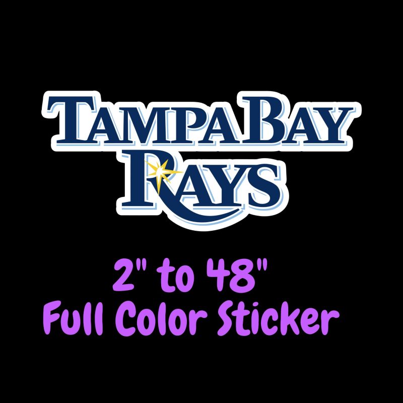 Tampa Bay Rays - Name - Full Color Vinyl Sticker - Custom Size