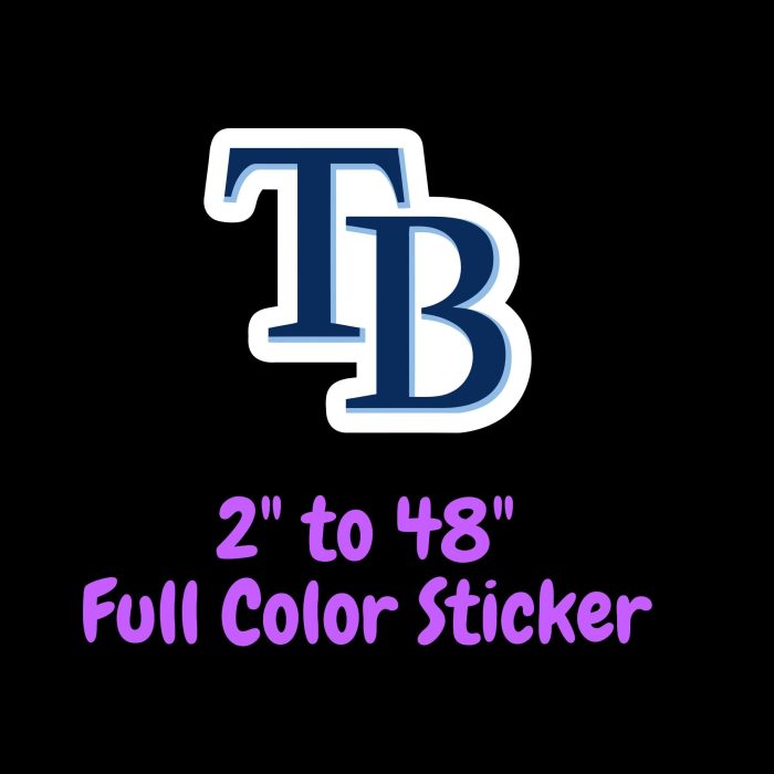 Tampa Bay Rays - TB - Full Color Vinyl Sticker - Custom Size
