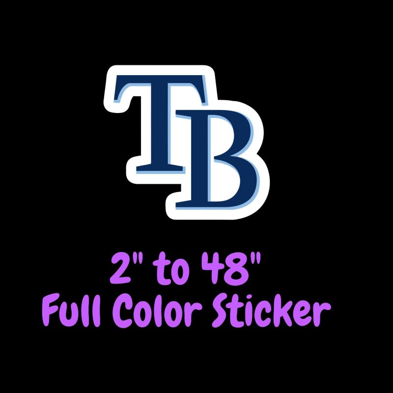 Tampa Bay Rays - TB - Full Color Vinyl Sticker - Custom Size