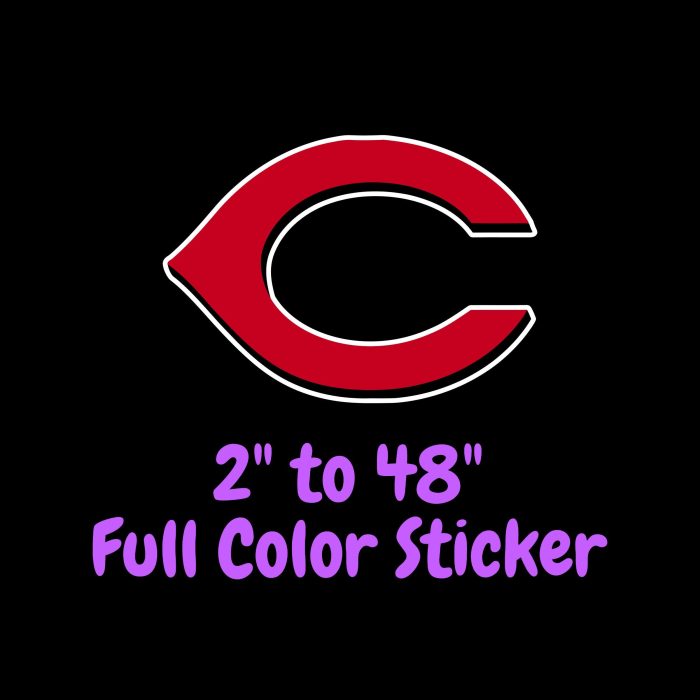 Cincinnati Reds - Red C - Full Color Vinyl Sticker - Custom Size