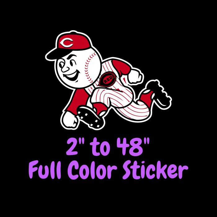 Cincinnati Reds - Mr. Red - Full Color Vinyl Sticker - Custom Size