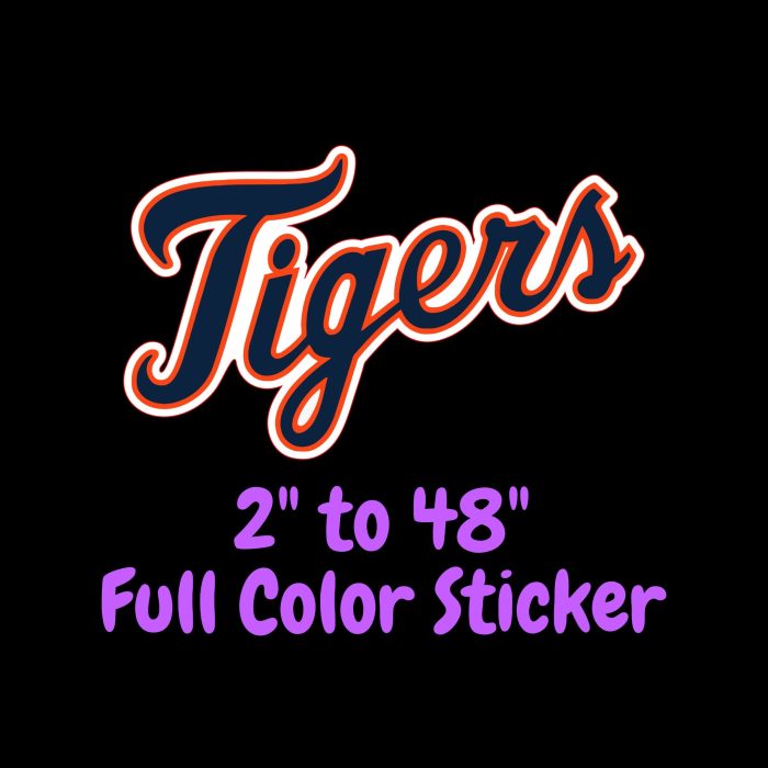 Detroit Tigers - Tiger - Full Color Vinyl Sticker - Custom Size