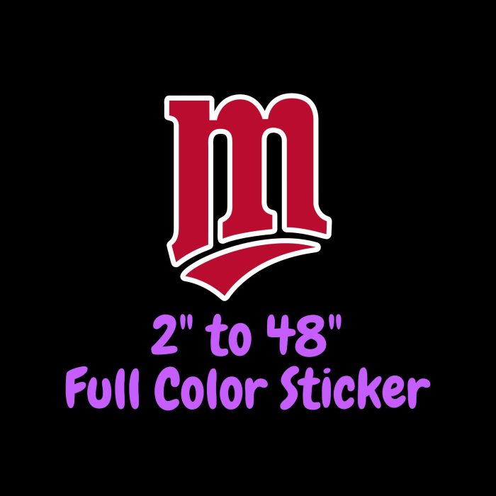 Minnesota Twins - M - Full Color Vinyl Sticker - Custom Size