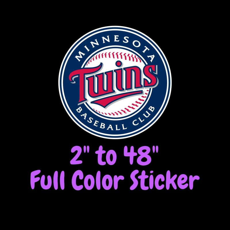 Minnesota Twins - Blue Circle Baseball Club - Full Color Vinyl Sticker - Custom Size