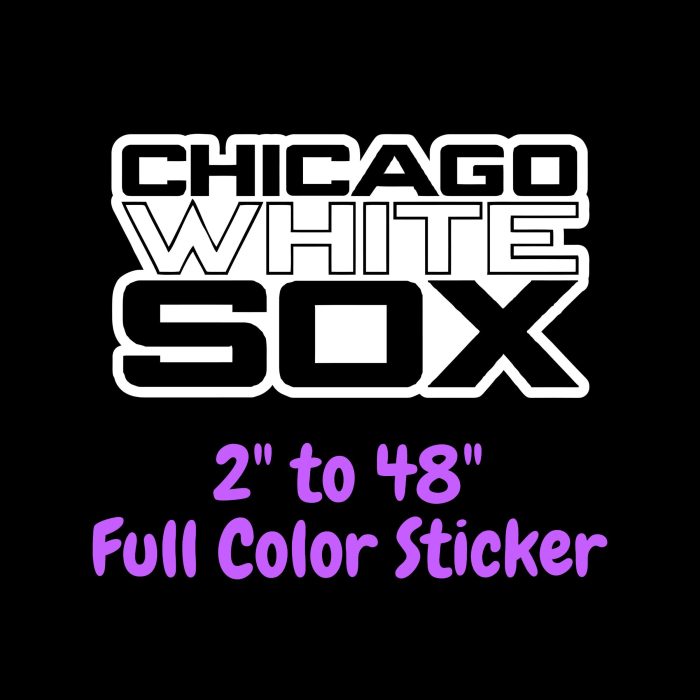 Chicago White Sox - Name - Full Color Vinyl Sticker - Custom Size