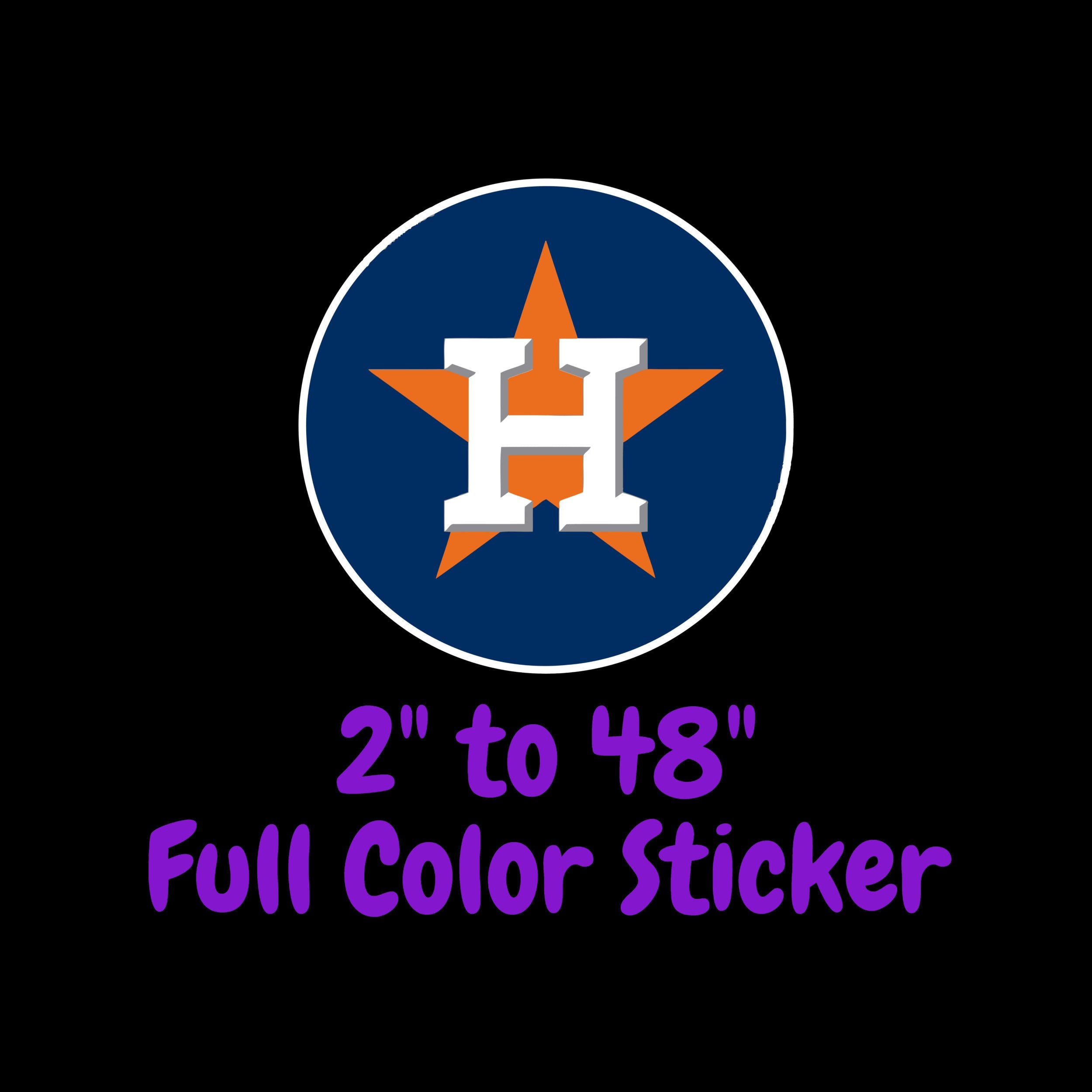 Houston Astros - Blue Circle - Full Color Vinyl Sticker - Custom Size