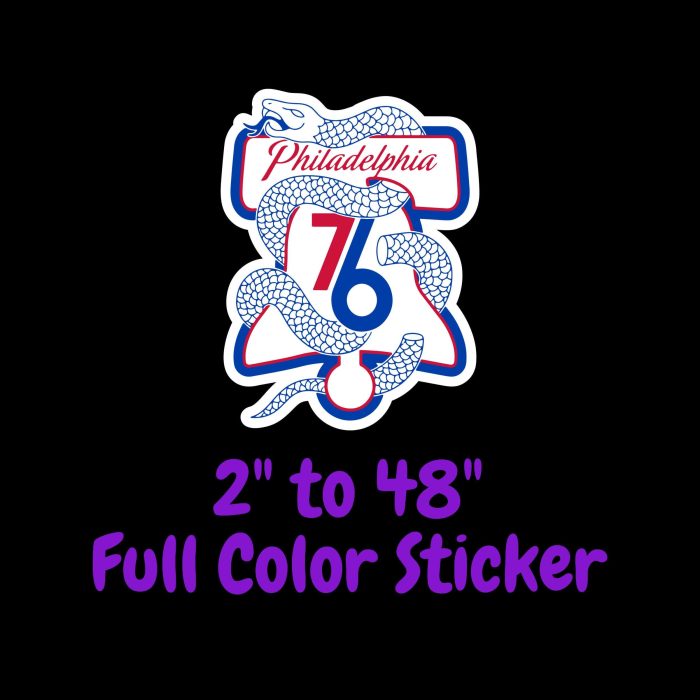 Philadelphia 76ers Full Color Vinyl Sticker - Custom Size