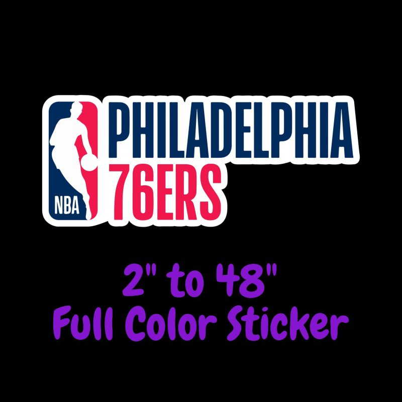 Philadelphia 76ers Full Color Vinyl Sticker - Custom Size