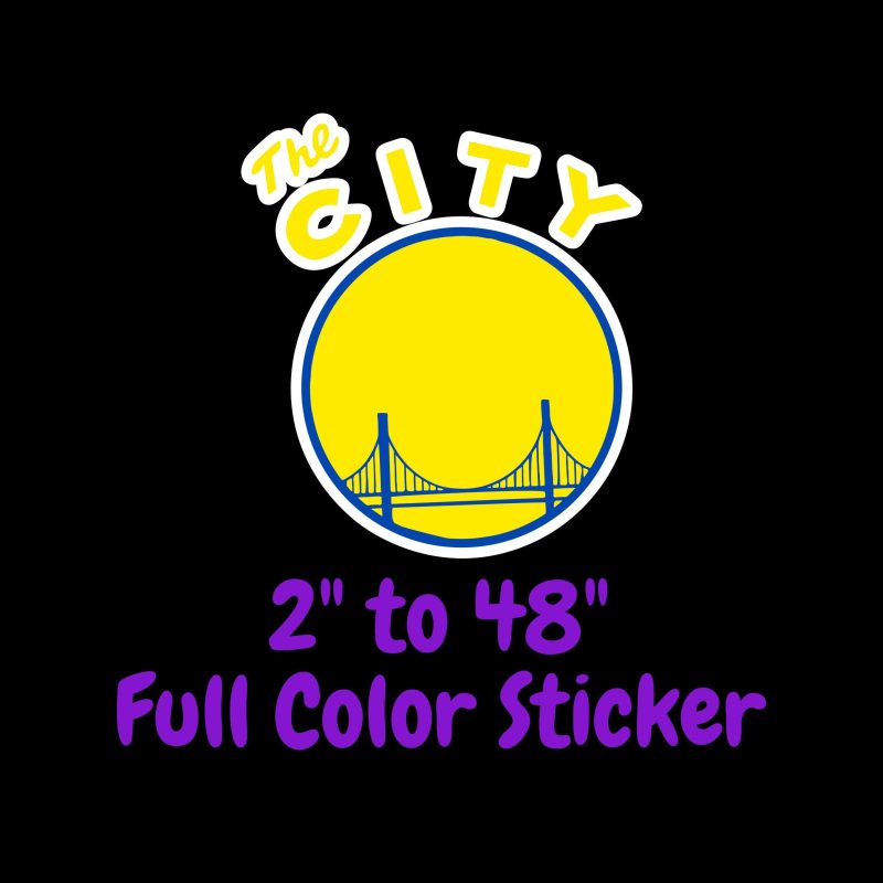 Golden State Warriors Full Color Vinyl Sticker - Custom Size