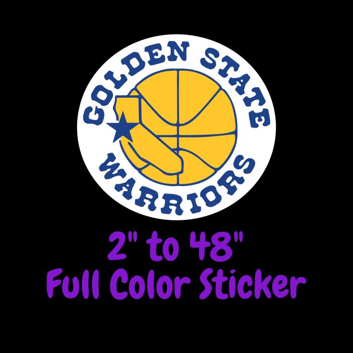 Golden State Warriors Full Color Vinyl Sticker - Custom Size