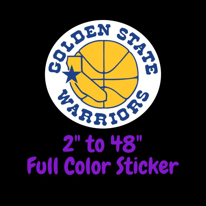 Golden State Warriors Full Color Vinyl Sticker - Custom Size