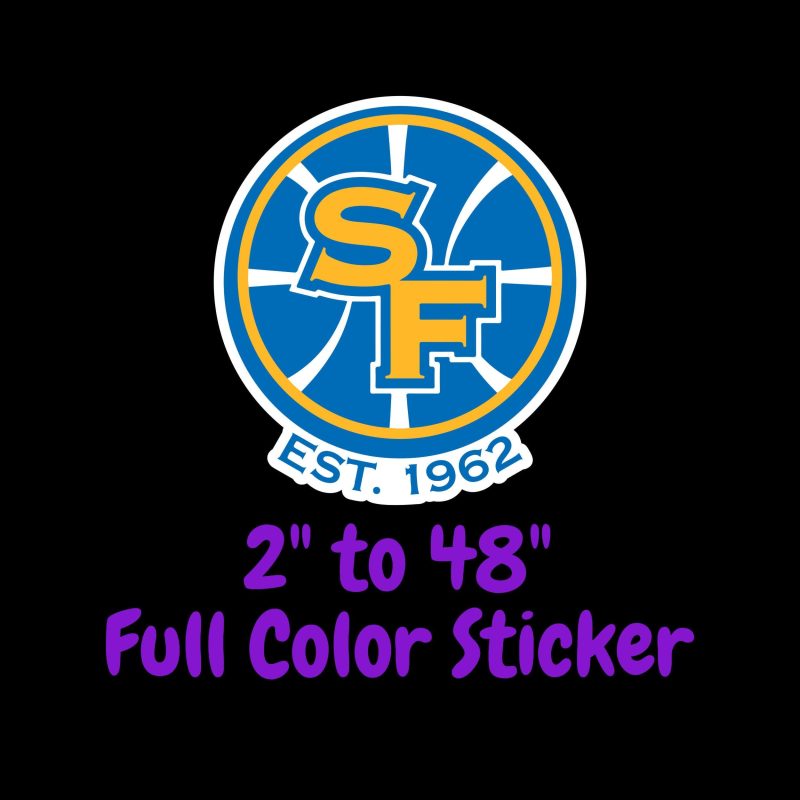 Golden State Warriors Full Color Vinyl Sticker - Custom Size