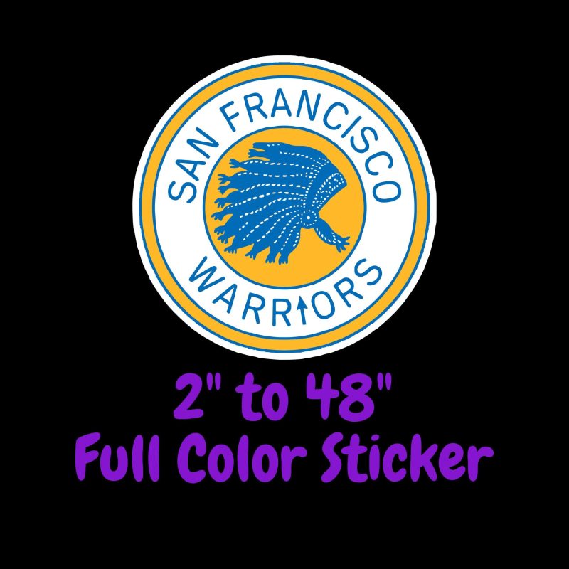Golden State Warriors Full Color Vinyl Sticker - Custom Size