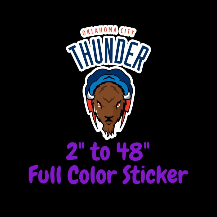 Oklahoma City Thunder Full Color Vinyl Sticker - Custom Size