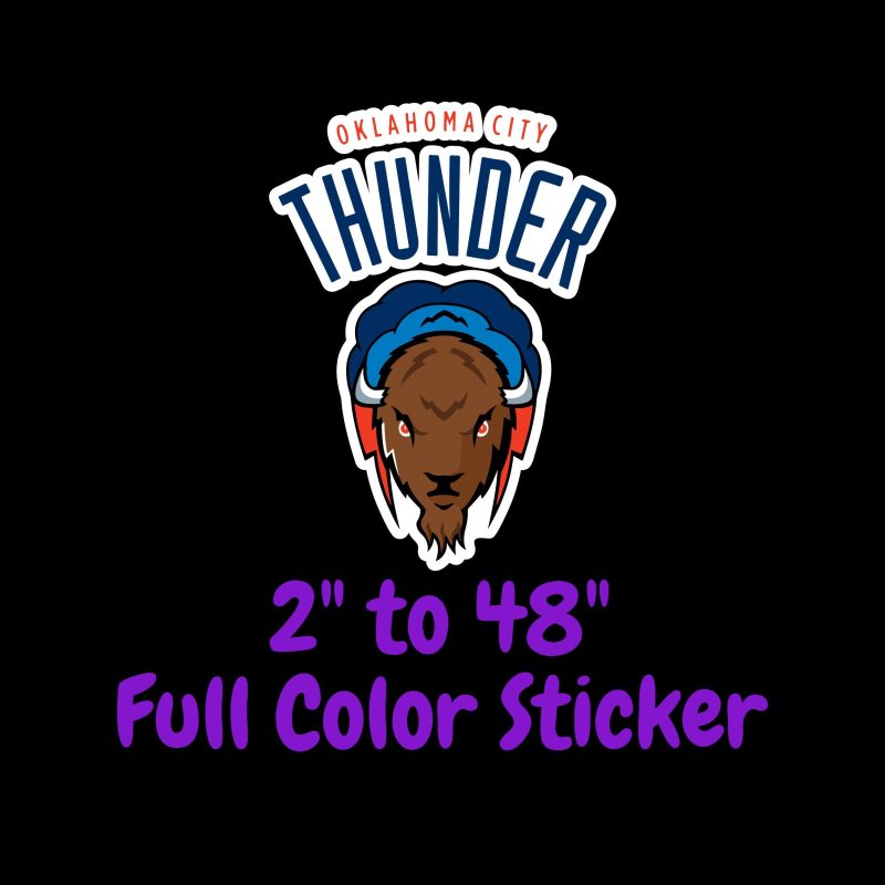 Oklahoma City Thunder Full Color Vinyl Sticker - Custom Size
