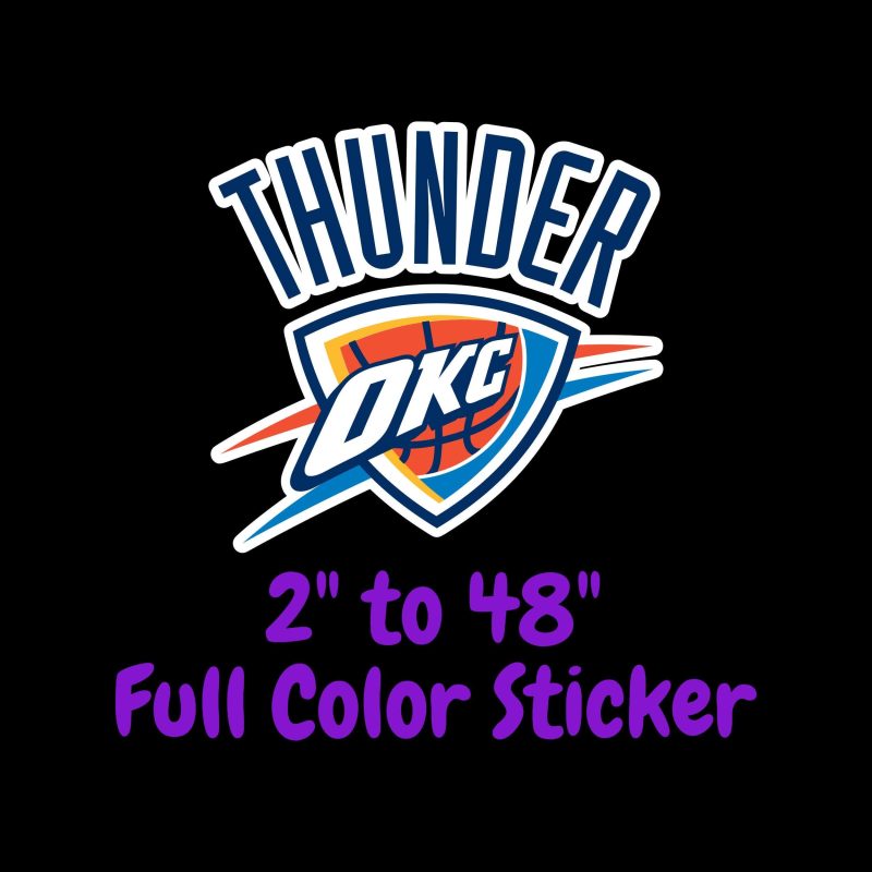 Oklahoma City Thunder Full Color Vinyl Sticker - Custom Size