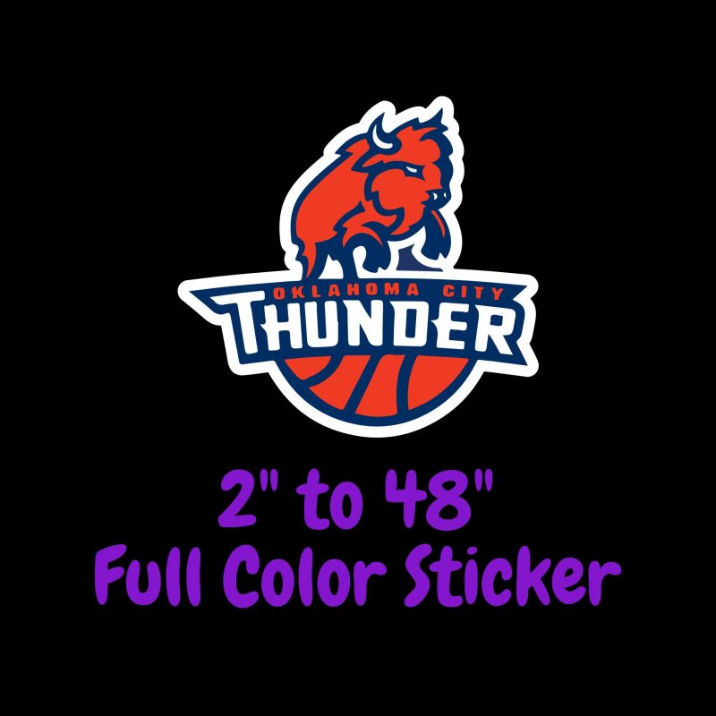 Oklahoma City Thunder Full Color Vinyl Sticker - Custom Size