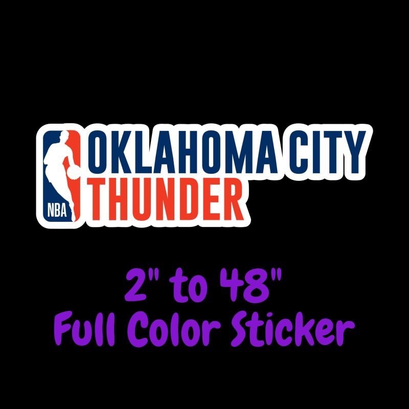 Oklahoma City Thunder Full Color Vinyl Sticker - Custom Size