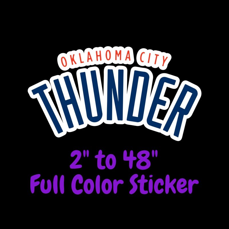 Oklahoma City Thunder Full Color Vinyl Sticker - Custom Size