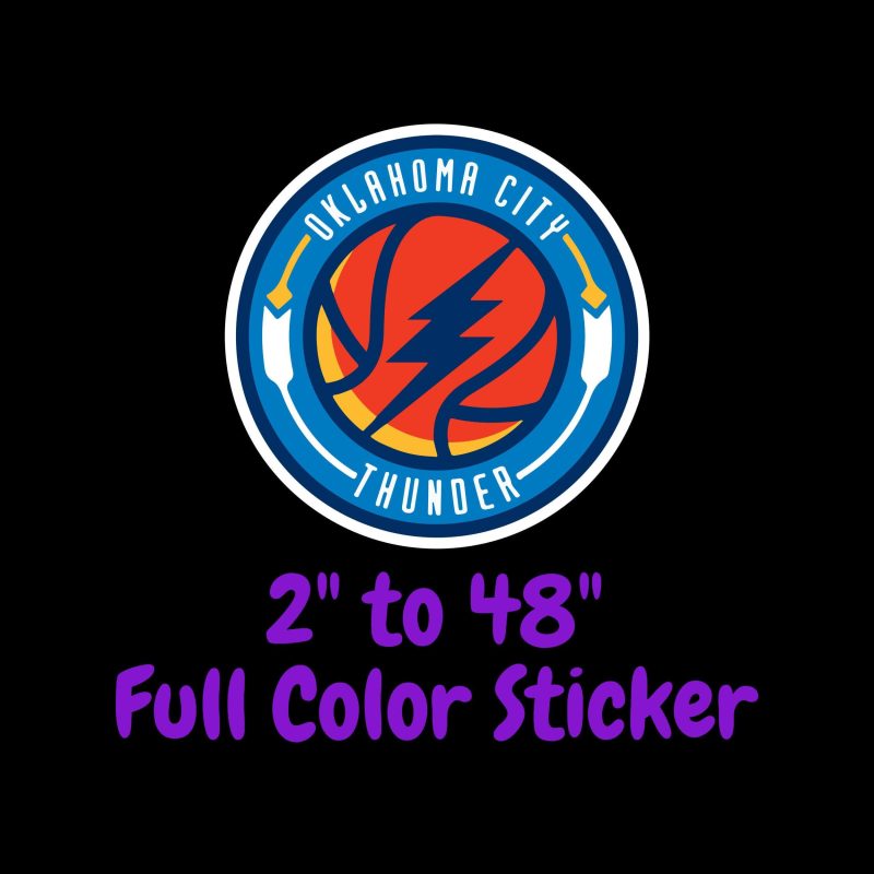 Oklahoma City Thunder Full Color Vinyl Sticker - Custom Size