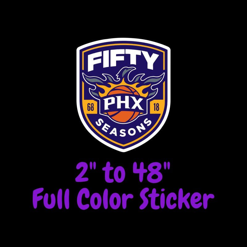 Phoenix Suns Full Color Vinyl Sticker - Custom Size
