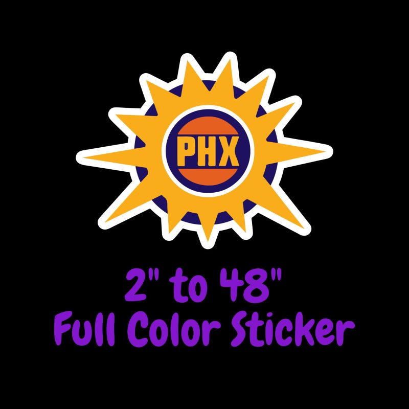 Phoenix Suns Full Color Vinyl Sticker - Custom Size
