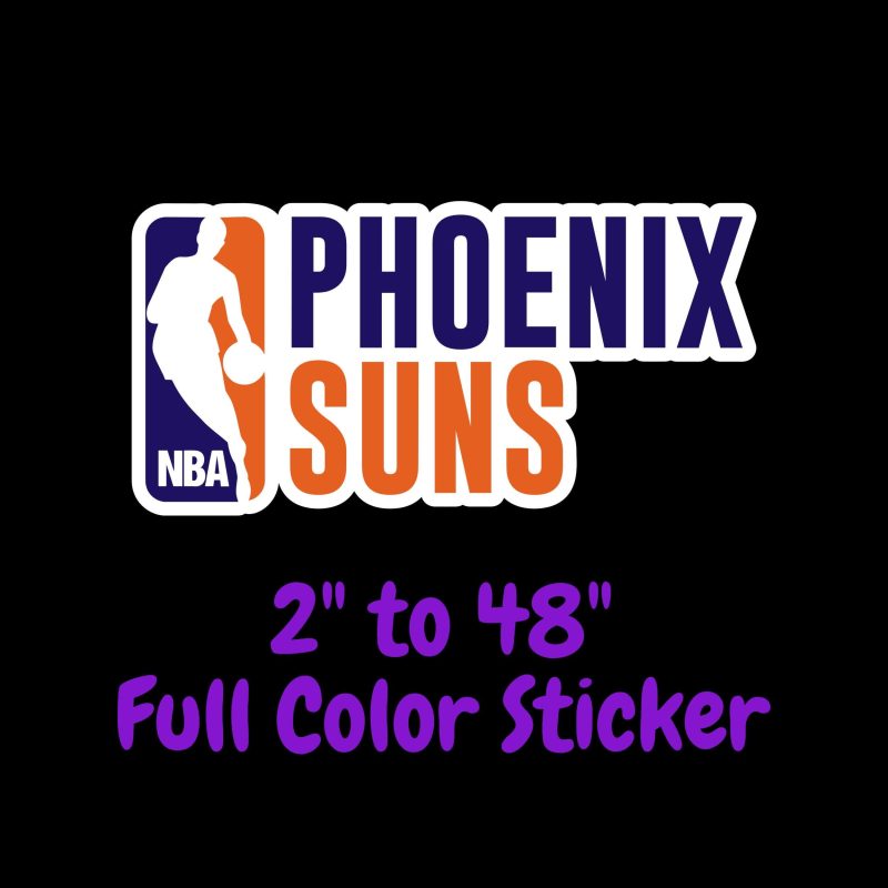 Phoenix Suns Full Color Vinyl Sticker - Custom Size