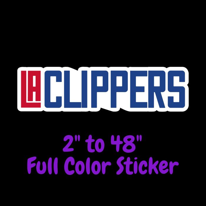 Los Angeles Clippers Full Color Vinyl Sticker - Custom Size