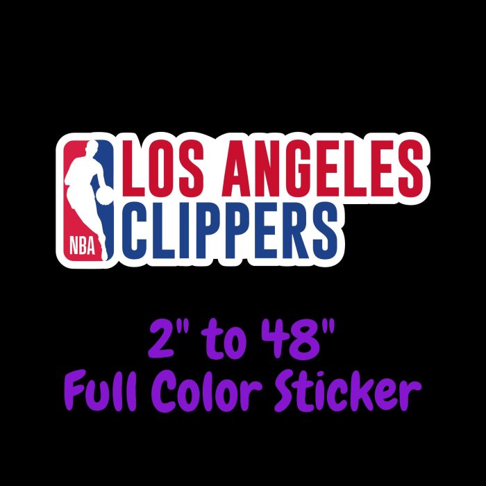 Los Angeles Clippers Full Color Vinyl Sticker - Custom Size