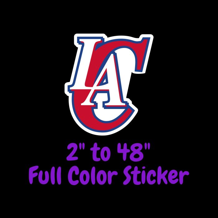 Los Angeles Clippers Full Color Vinyl Sticker - Custom Size