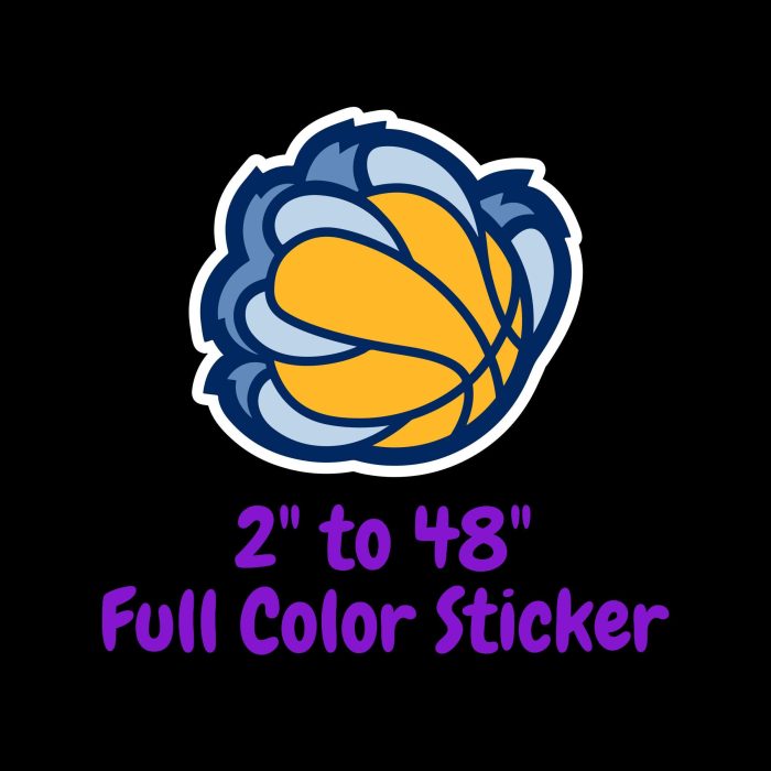 Memphis Grizzlies Full Color Vinyl Sticker - Custom Size