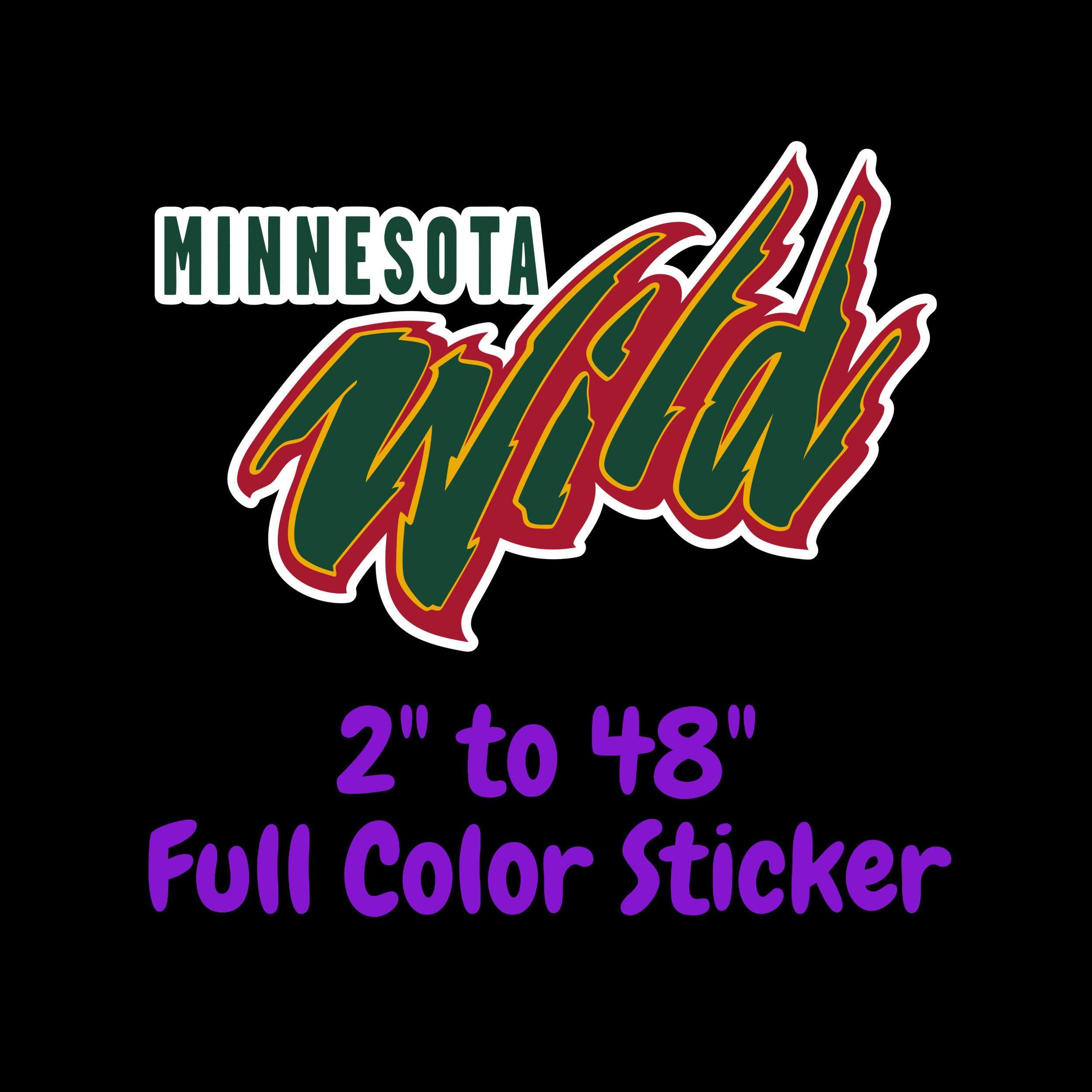Minnesota Wild - Name - Full Color Vinyl Sticker - Custom Size