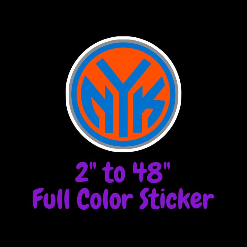 New York Knicks Full Color Vinyl Sticker - Custom Size