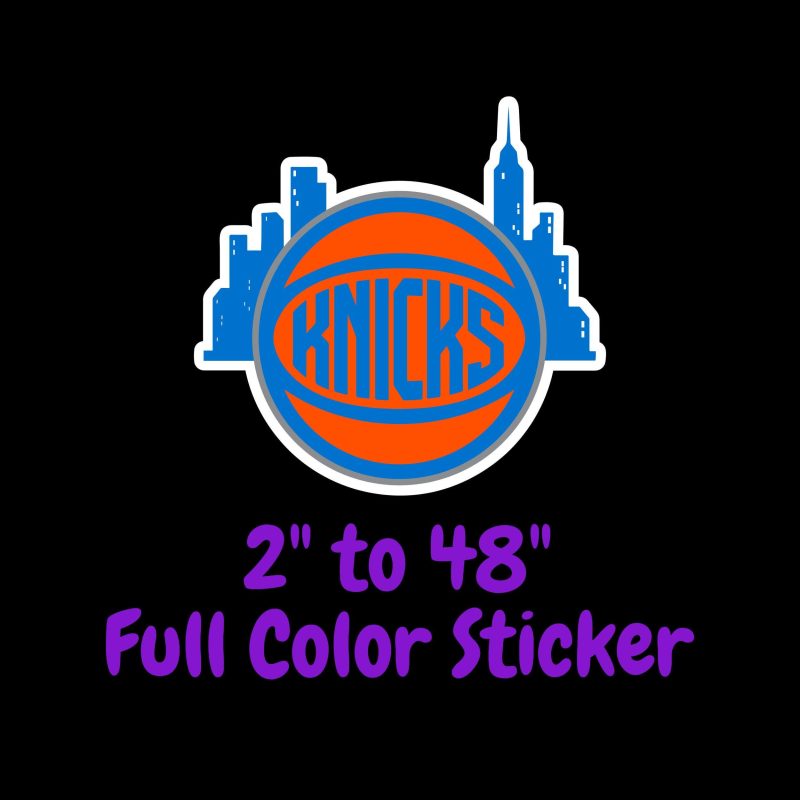 New York Knicks Full Color Vinyl Sticker - Custom Size