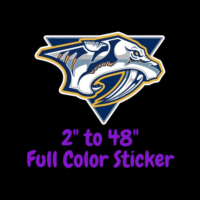 Nashville Predators - Tiger Triangle - Full Color Vinyl Sticker - Custom Size