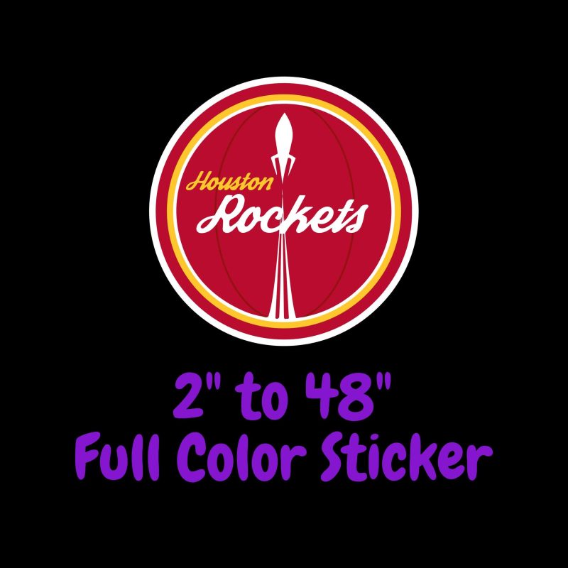 Houston Rockets Full Color Vinyl Sticker - Custom Size
