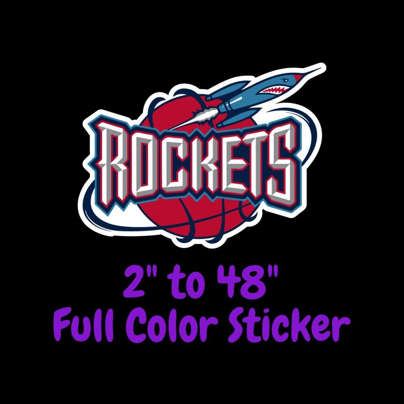 Houston Rockets Full Color Vinyl Sticker - Custom Size