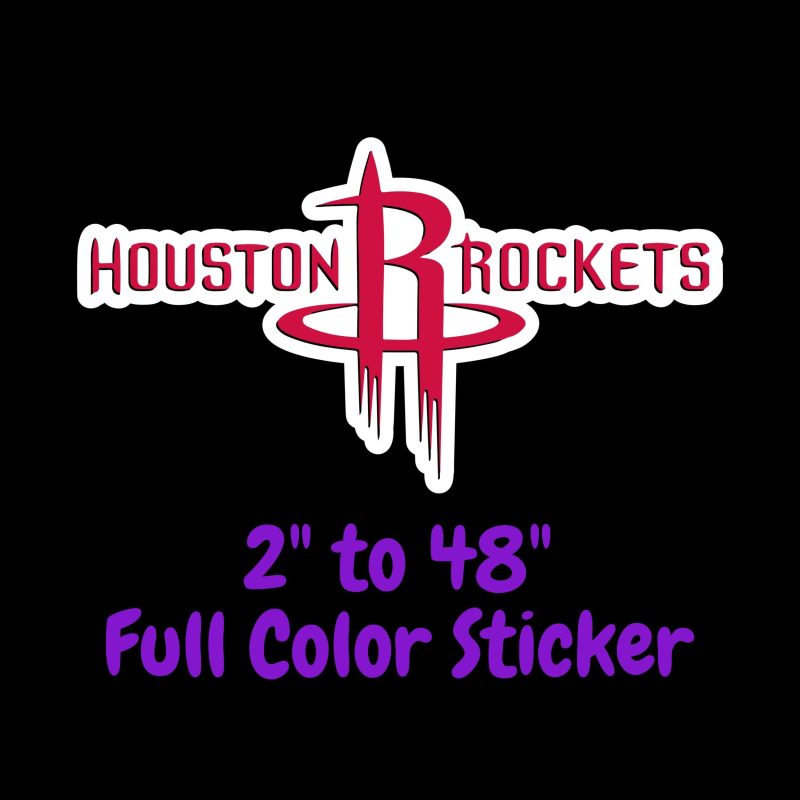 Houston Rockets Full Color Vinyl Sticker - Custom Size